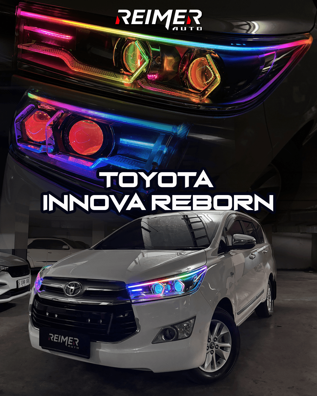 Truk dengan upgrade light bar LED penuh